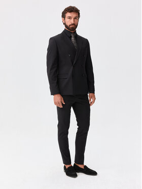 Evenemen Evenemen Marynarka Solid Czarny Slim Fit