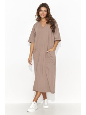 Numinou Numinou Sukienka codzienna NU473 Brązowy Loose Fit