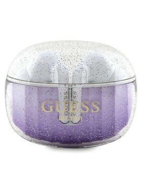 Guess Guess Zestaw prezentowy Słuchawki TWS Glitter Gradient Fioletowy