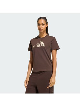 adidas adidas T-Shirt Animal Graphic Brązowy Regular Fit