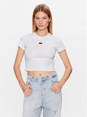 HUGO HUGO Tričko Deluisa 50489120 Biela Slim Fit