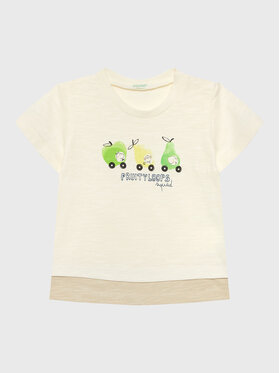 United Colors Of Benetton United Colors Of Benetton Футболка 3F93A102K Écru Relaxed Fit