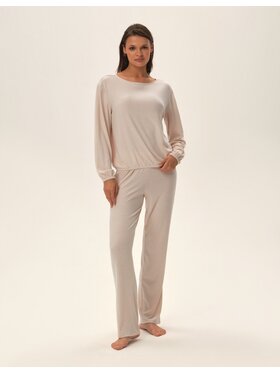 Esotiq Esotiq Piżama 42059 Beżowy Regular Fit