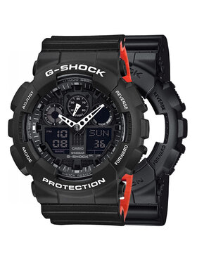 Casio Casio Zegarek SET GA-100-1A1ER + BEZEL 10508136 + PASEK 10577142 Czarny