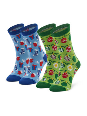 Rainbow Socks Rainbow Socks Zestaw 2 par wysokich skarpet dziecięcych Xmas Socks Balls Kids Gift Pak 2 Kolorowy
