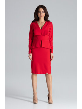 Lenitif Lenitif Sukienka K491 Czerwony Regular Fit
