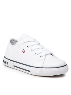 Tommy Hilfiger Tommy Hilfiger Sneakers aus Stoff Low Cut Lace-Up Sneaker T3X4-32207-0890 M Weiß