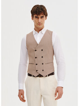 Pako Lorente Pako Lorente Kamizelka P25SF-8X-010 Beżowy Slim Fit