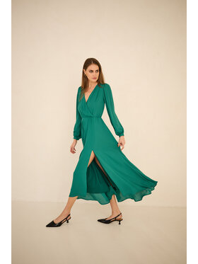 Entelier Entelier Sukienka wieczorowa maxi Zielony Comfortable Fit