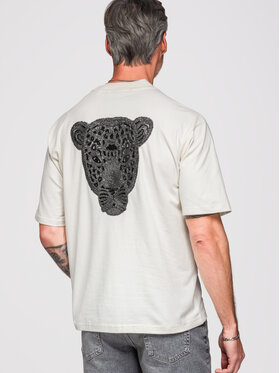 Ombre Ombre T-Shirt OM-TSCT-0279 Biały Loose Fit