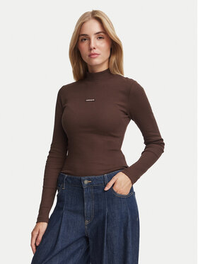 Guess Jeans Guess Jeans Bluză W6BP06 K5471 Maro Slim Fit