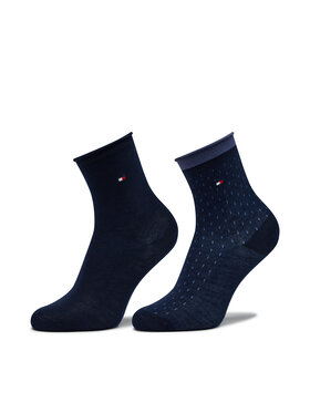 Tommy Hilfiger Tommy Hilfiger Zestaw 2 par wysokich skarpet dziecięcych 701224911 Granatowy
