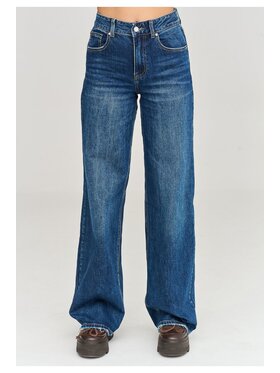 Makadamia Makadamia Jeansy C108 Niebieski Loose Fit