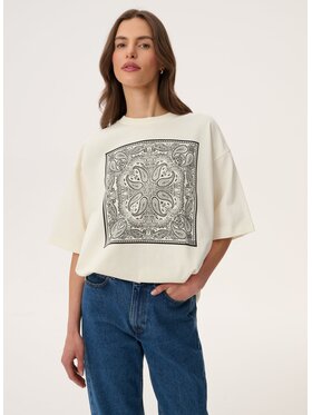 LEBRAND LEBRAND T-Shirt Liu Beżowy jasny Oversize