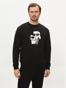 KARL LAGERFELD KARL LAGERFELD Džemperis ar kapuci 705063 542941 Melns Regular Fit