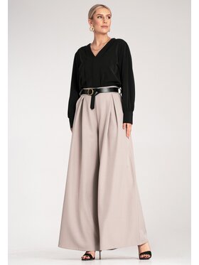 FIGL FIGL Pantaloni di tessuto M1134 Beige Palazzo Fit