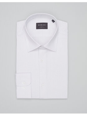 Borgio Borgio Koszula passa_00685 Beżowy Slim Fit