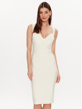 Marciano Guess Marciano Guess Kokteilinė suknelė Itzel 3GGK04 5036Z Balta Slim Fit