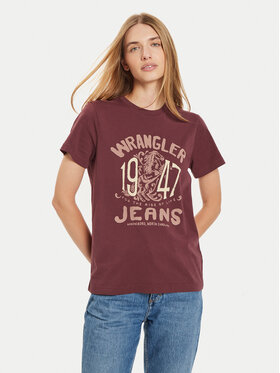 Wrangler Wrangler T-shirt Graphic 112356427 Tamnocrvena Regular Fit