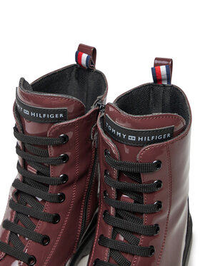 Tommy Hilfiger Škornji T4A5-33588-0775356 Bordo Rdeča