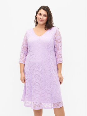 Zizzi Zizzi Koktejlové šaty E02610A Fialová Feminine Fit