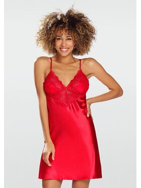 DKaren Lingerie DKaren Lingerie Halka Frances Czerwony Classic Fit