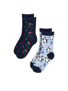 Action Boy Action Boy Lange Socken 8KB-006-AW23 (2-pack) Blau