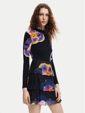 Desigual Desigual Kleid für den Alltag Pansee Lacroix 24WWVK34 Schwarz Regular Fit