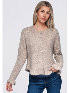 Ombre Ombre Sweter OW-SW-E0010 Beżowy Regular Fit