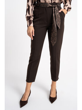 CLICK CLICK Spodnie materiałowe 30-361 Brązowy ciemny Tapered Fit