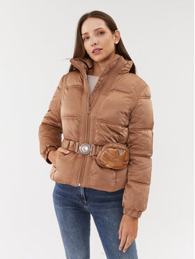 Guess Guess Pehelykabát Lucia W3BL19 WEX12 Barna Regular Fit