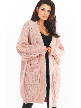 Awama Awama Sweter A393 Różowy Basic Fit