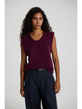 Le Songe Le Songe Kamizelka VEST TESSA Bordowy Basic Fit