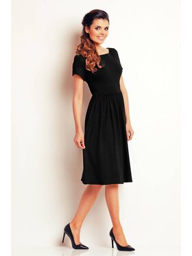 Awama Awama Sukienka letnia A141 Czarny Basic Fit