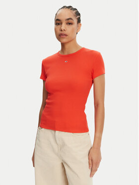 Tommy Jeans Tommy Jeans T-Shirt Essential DW0DW17383 Pomarańczowy Slim Fit