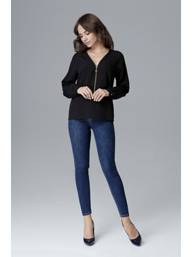 Lenitif Lenitif Bluzka L023 Czarny Regular Fit