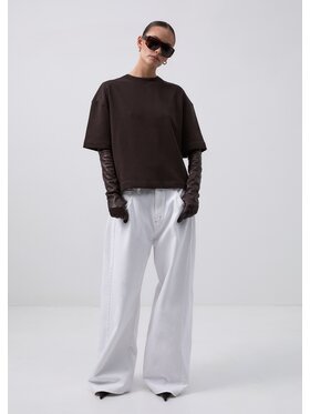 Le Collet Le Collet T-Shirt CYNTHIA Brązowy Oversize