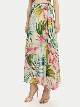 Guess Guess Spódnica midi W5GD66 WH9Z2 Zielony Regular Fit