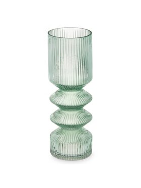 MIAhome MIAhome Wazon z ryflowanego szkła zielony 23 cm Zielony