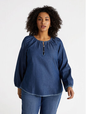 Fiorella Rubino Fiorella Rubino Bluzka 2716T002199N034 Niebieski Regular Fit