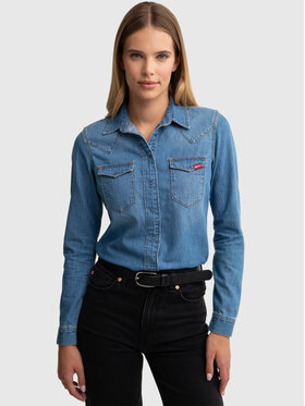 BIG STAR BIG STAR Koszula jeansowa NORRA Niebieski Slim Fit