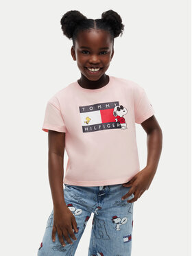 Tommy Hilfiger Tommy Hilfiger T-shirt Peanuts Flag  KG0KG09634 Rosa chiaro Regular Fit