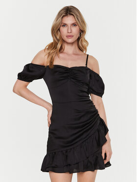 Guess Guess Коктейлна рокля Alva W3GK54 WD8G2 Черен Slim Fit