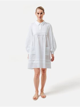 Helene Galwas Helene Galwas Sukienka codzienna z bawełny Biały Oversize