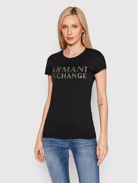 Armani Exchange Armani Exchange T-Shirt 6LYT12 YJ6QZ 1200 Czarny Regular Fit