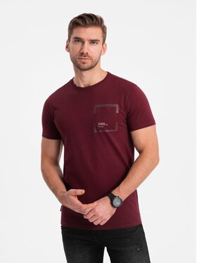 Ombre Ombre T-Shirt OM-TSPT-0154 Bordó Regular Fit