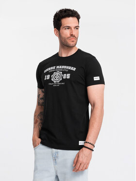 Ombre Ombre T-Shirt OM-TSPT-0137 Černá Regular Fit