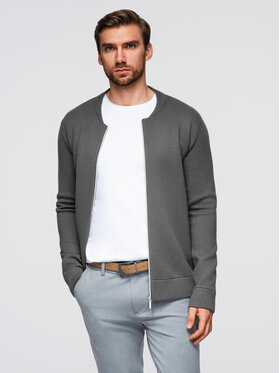 Ombre Ombre Kardigan OM-SWZS-0146 Szary Regular Fit
