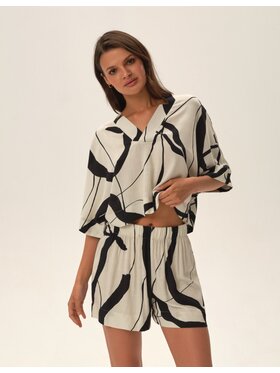 Esotiq Esotiq Piżama 42047 Biały Loose Fit