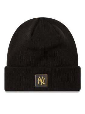 New Era New Era Czapka New York Yankees Metallic Badge Black Cuff Knit Beanie 60424815 Czarny